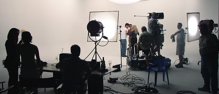 A movie set.