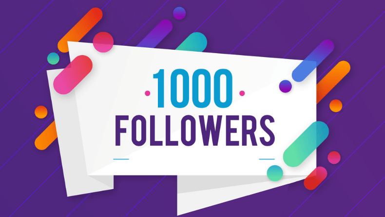 An image in which it is written 1000 followers (milestone).